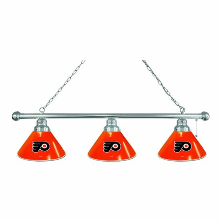 HOLLAND BAR STOOL CO Philadelphia Flyers 3 Shade Billiard Light, Orange Shade, Chrome Fixture BL3CHPhiFly-O